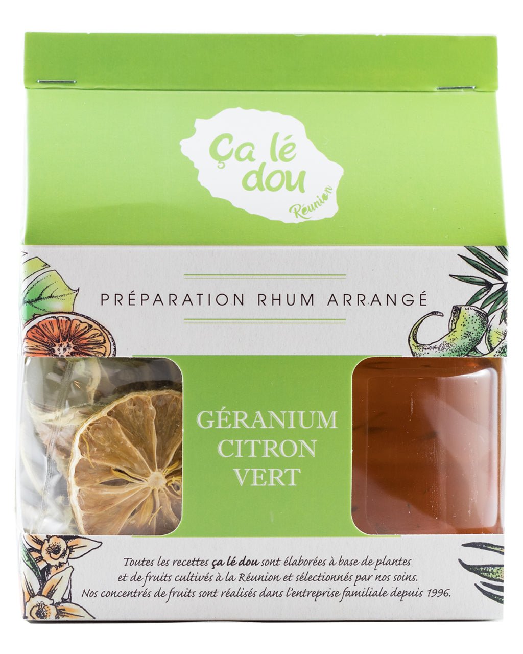 Préparation Rhum Arrangé Géranium Citron Vert - Rhum Mamzel